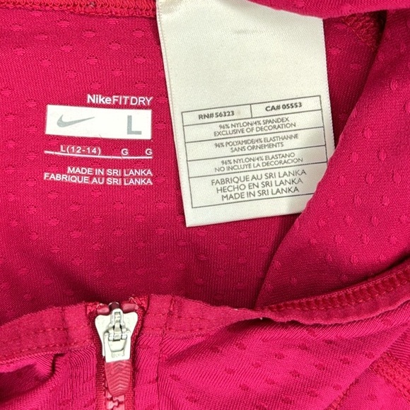 Nike fuchsia dri-fit light weight athletic zip up hooded jacket L - Picture 8 of 10